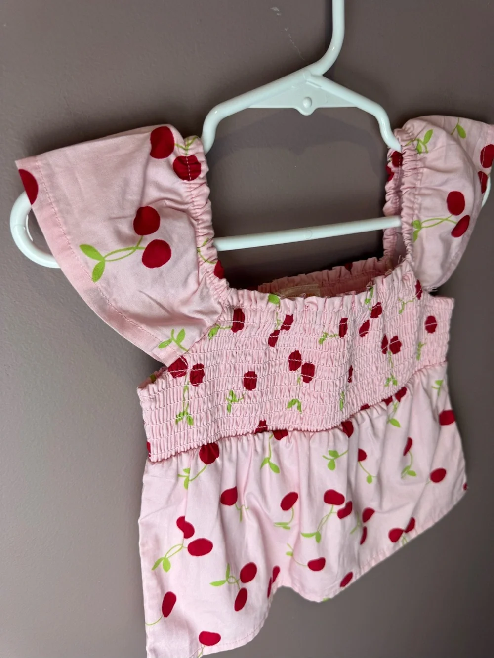 Gymboree Pink Cherry Red Smocked Top 2T